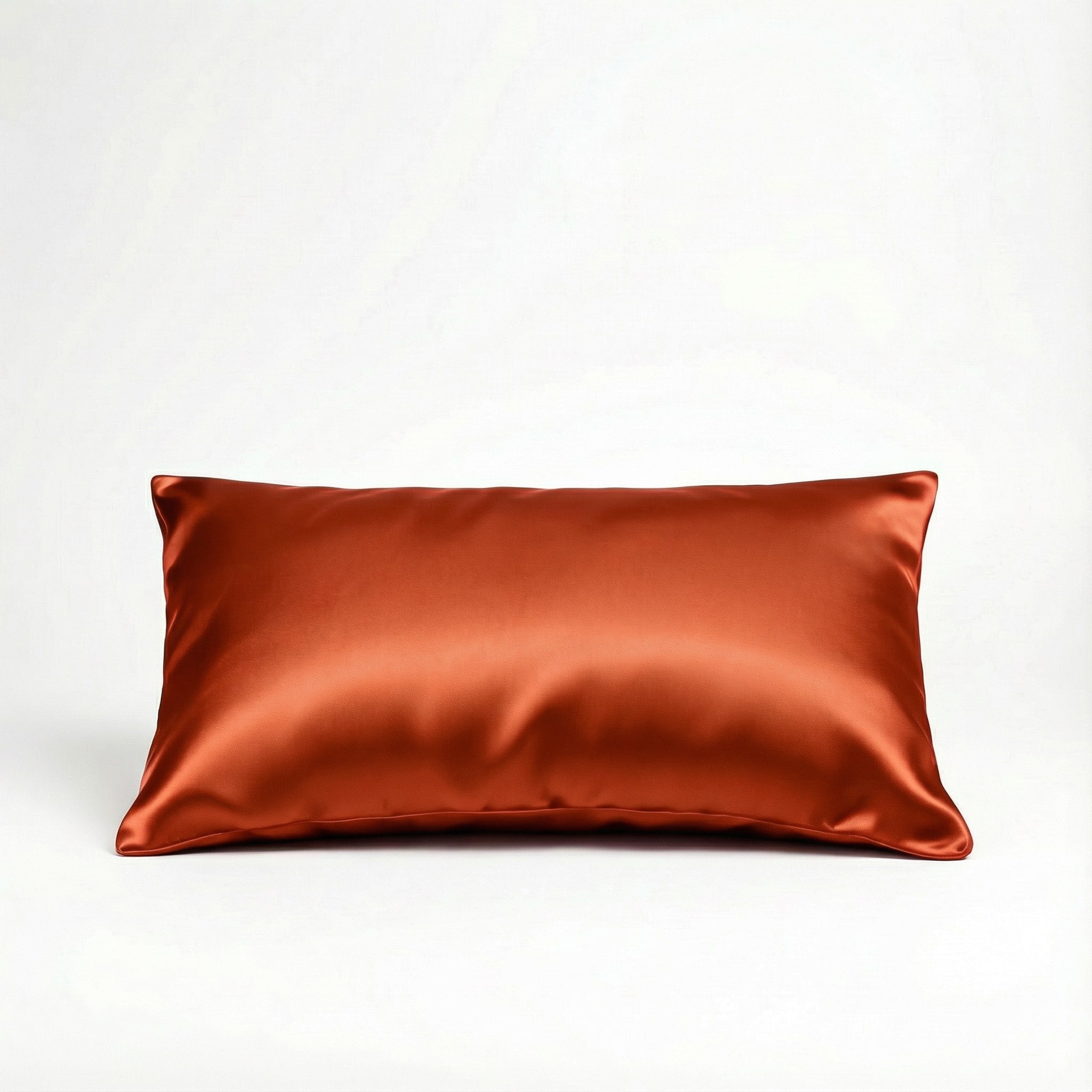 Paire Taie d'oreiller en soie de murier — Terre cuite