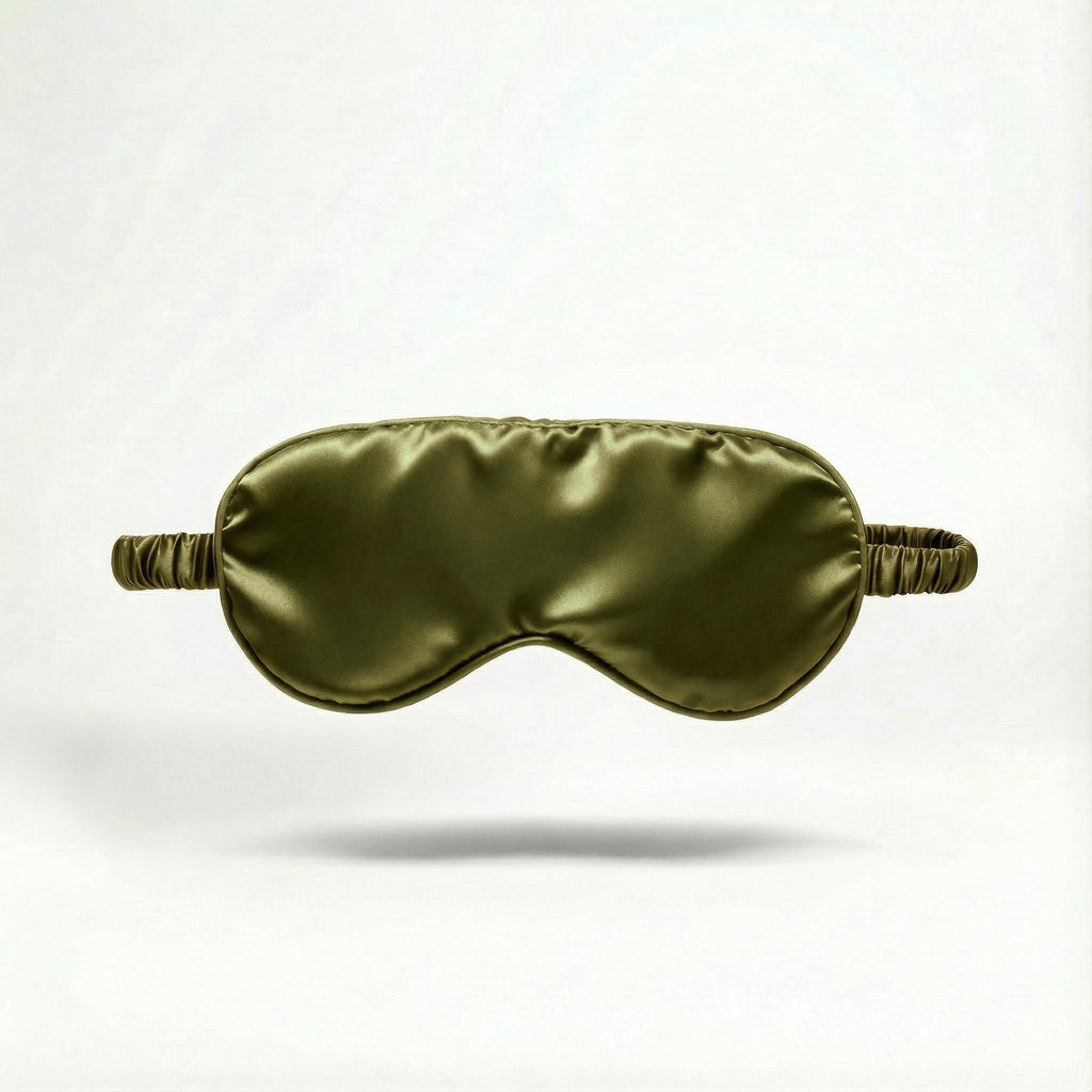Masque de nuit en soie de murier — Vert olive