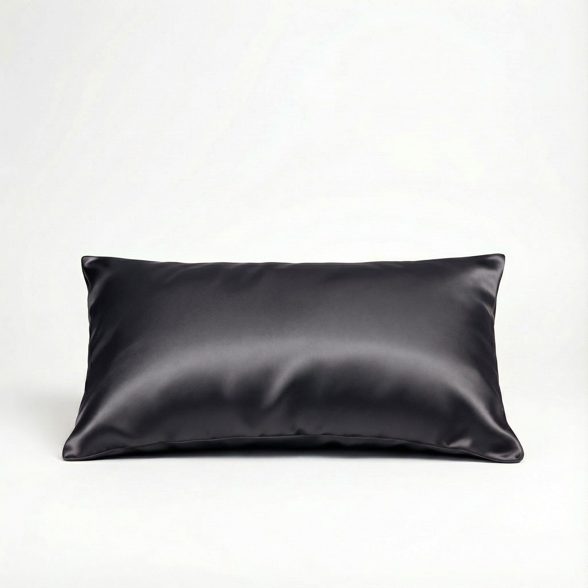 Paire Taie d'oreiller en soie de murier — Charbon fumee