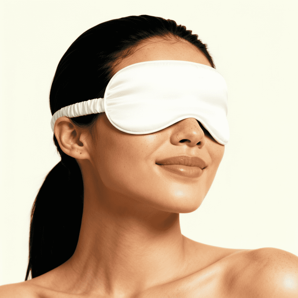 Masque de nuit en soie de murier — Blanc