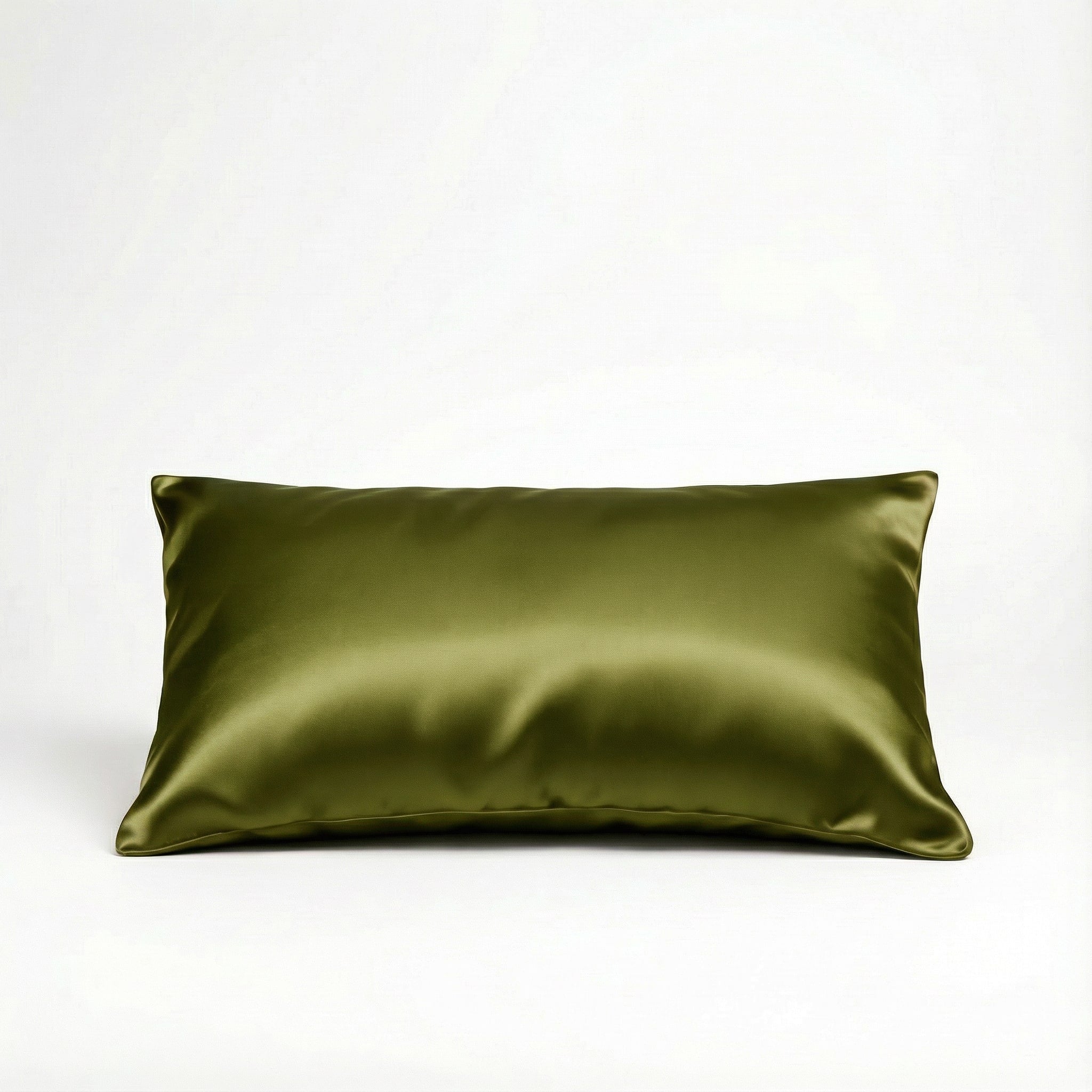 Paire Taie d'oreiller en soie de murier — Vert olive