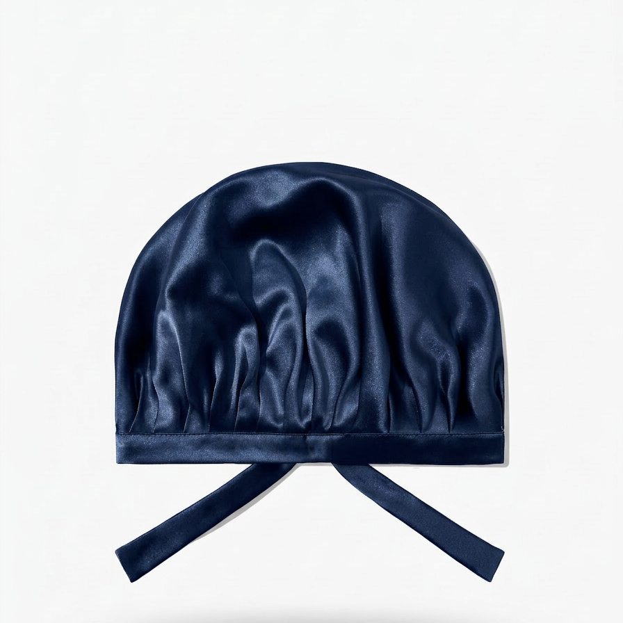 Bonnet en soie de murier — Bleu Marine