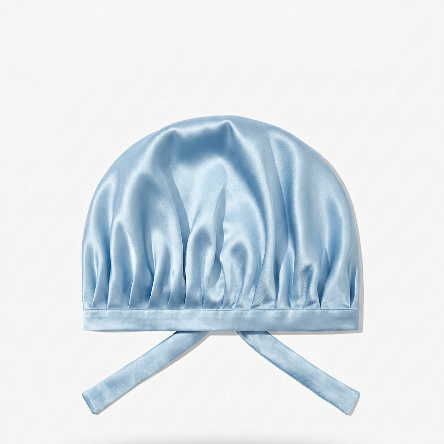 Bonnet en soie de murier — Bleu Ciel